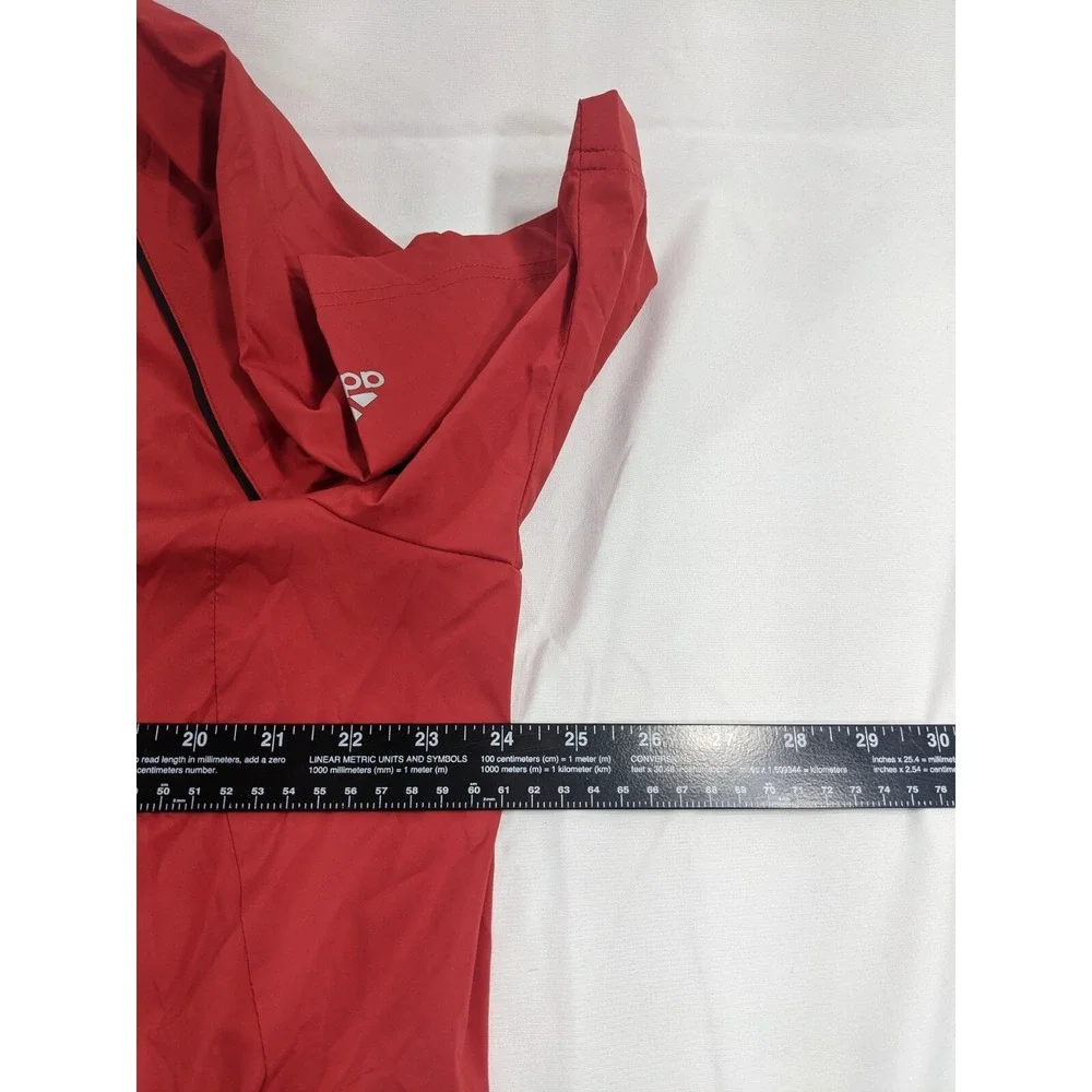 Adidas Golf Climaproof Red 1/4 Zip Short Sleeve Wind Jacket Oak Tree Golf Club L